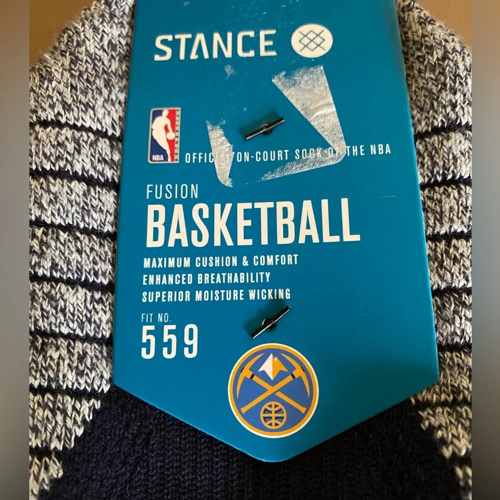 Stance 559 Fusion‎ Crew NBA Denver Nuggets Basketball Sock (Size M[6-8.5])